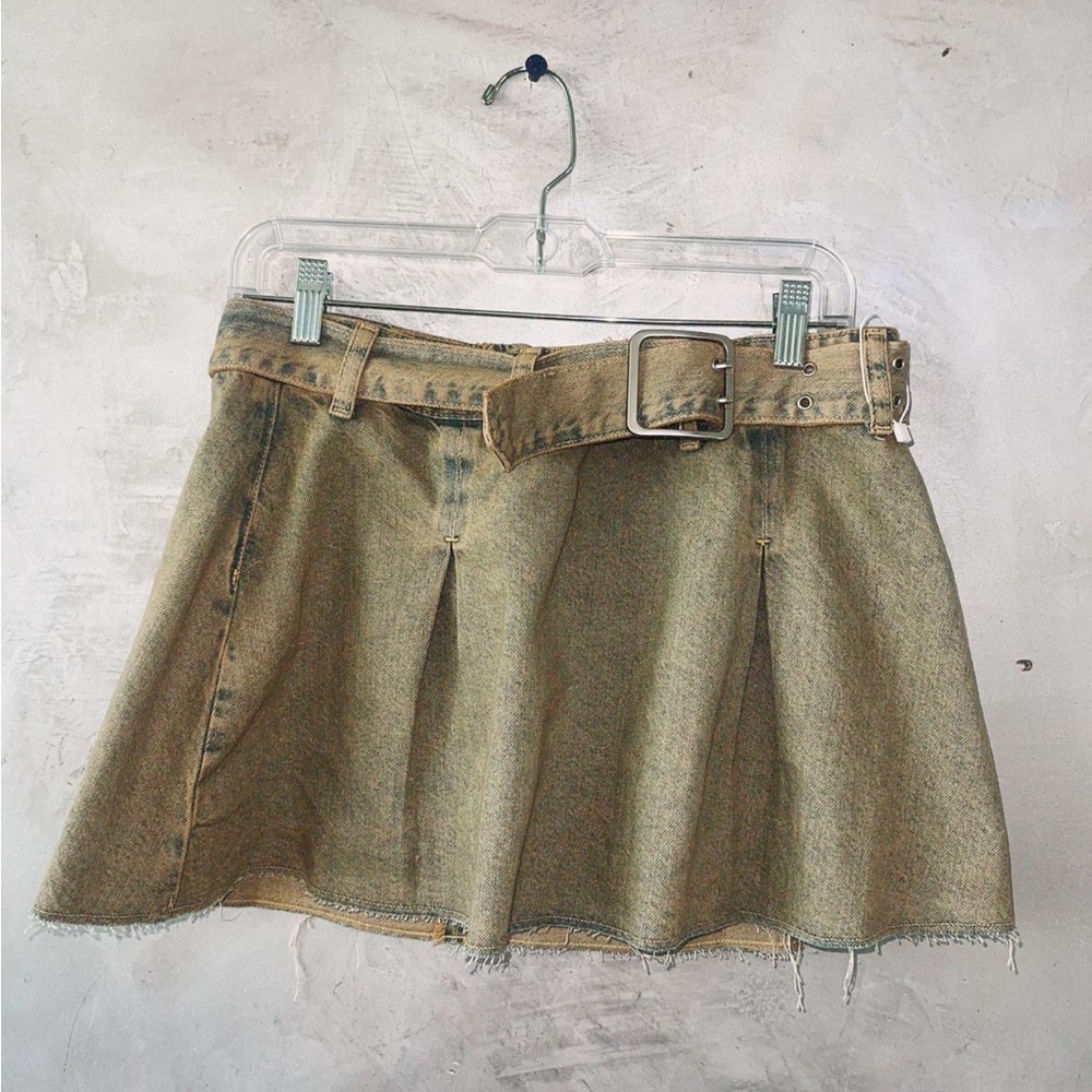 Mango Stylish Tan Denim Skirt